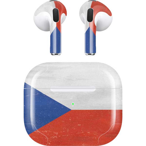 Czech Republic Flag Distressed Apple AirPods (3rd Gen 2021) Skin